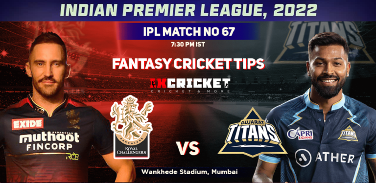 IPL 2022: RCB vs GT – Big Match 67 Win Prediction
