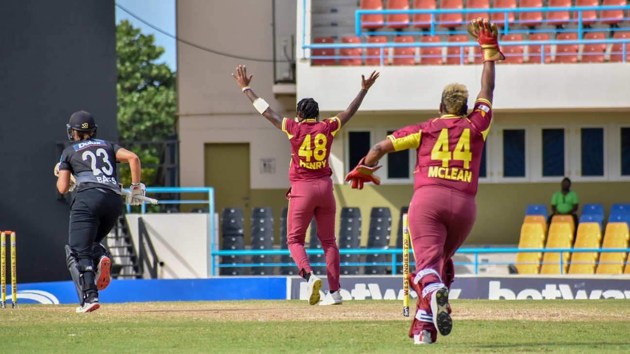 Chinelle Henry's new-ball burst helps West Indies defend 115