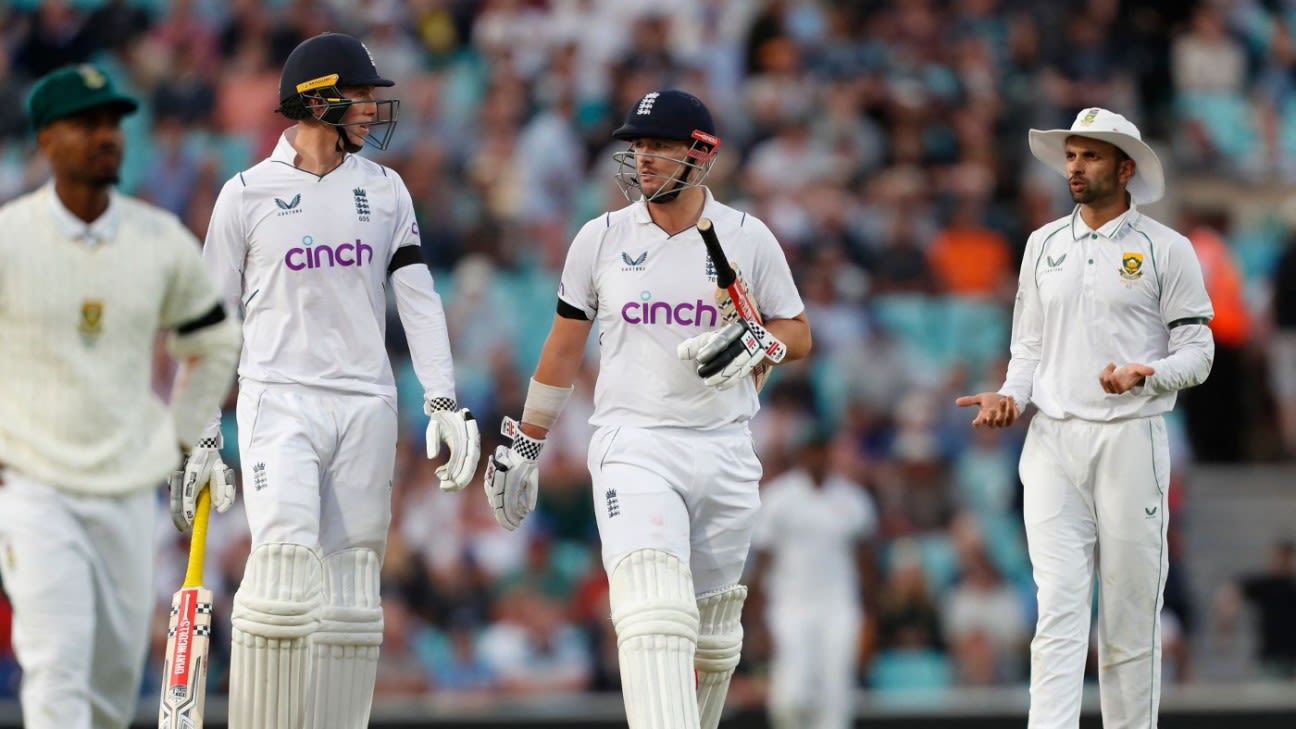 England frustrated but phlegmatic as bad light defers their moment of victory