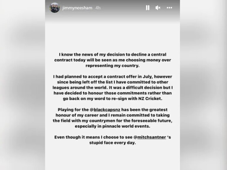 Jimmy Neesham Declines New Zealand Central Contract Due To “Pre-Arranged Agreements With Domestic Leagues” | Cricket News