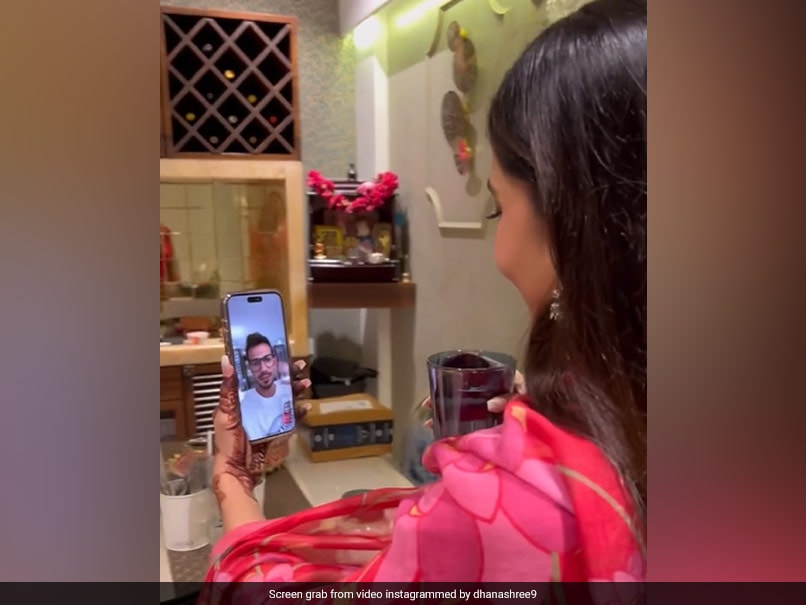 Watch: Dhanashree Vermas Unique Karwa Chauth With Yuzvendra Chahal Over Video Call