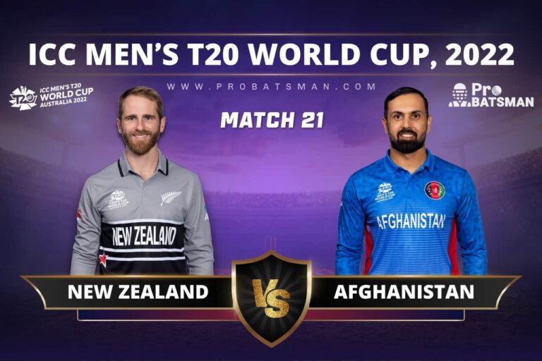 NZ vs AFG Dream11 Prediction With Stats, Pitch Report & Player Record of ICC T20 World Cup, 2022 For Match 21 – ProBatsman