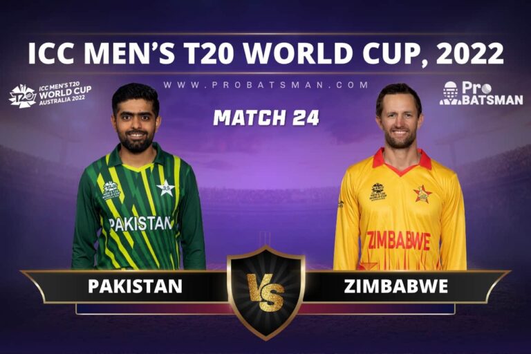 PAK vs ZIM Dream11 Prediction With Stats, Pitch Report & Player Record of ICC T20 World Cup, 2022 For Match 24 – ProBatsman