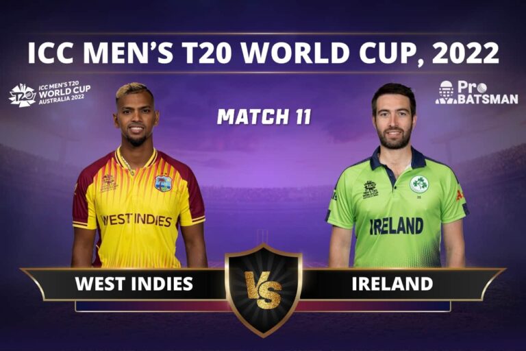 WI vs IRE Dream11 Prediction With Stats, Pitch Report & Player Record of ICC T20 World Cup, 2022 For Match 11 – ProBatsman