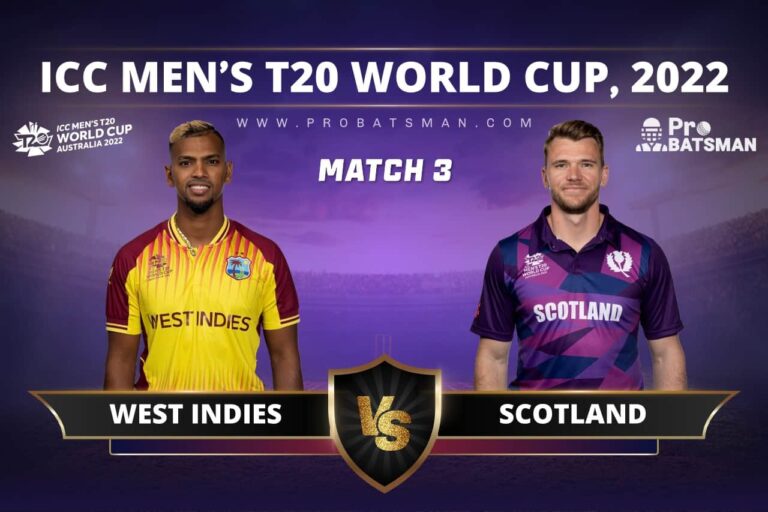 WI vs SCO Dream11 Prediction With Stats, Pitch Report & Player Record of ICC T20 World Cup, 2022 For Match 3 – ProBatsman
