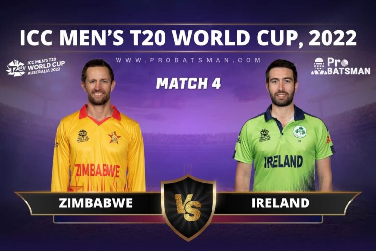 ZIM vs IRE Dream11 Prediction With Stats, Pitch Report & Player Record of ICC T20 World Cup, 2022 For Match 4 – ProBatsman