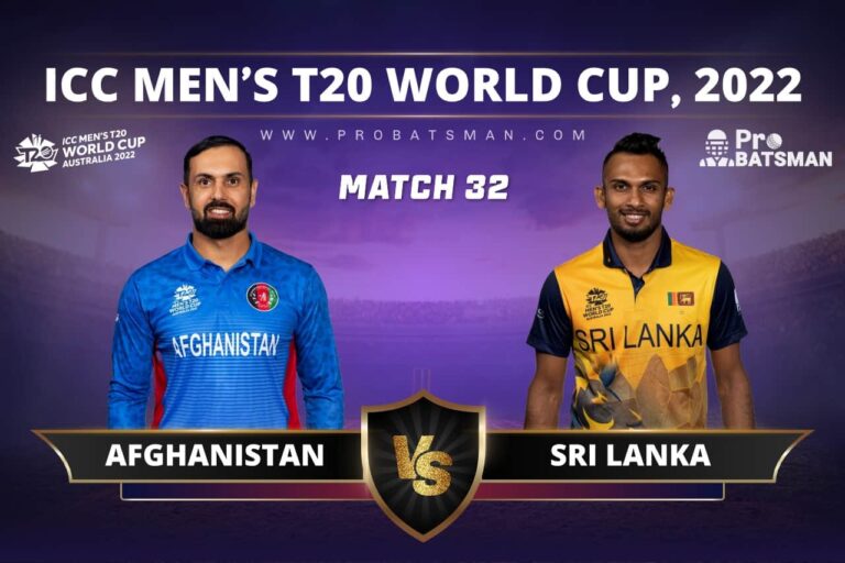AFG vs SL Dream11 Prediction With Stats, Pitch Report & Player Record of ICC T20 World Cup, 2022 For Match 32 – ProBatsman