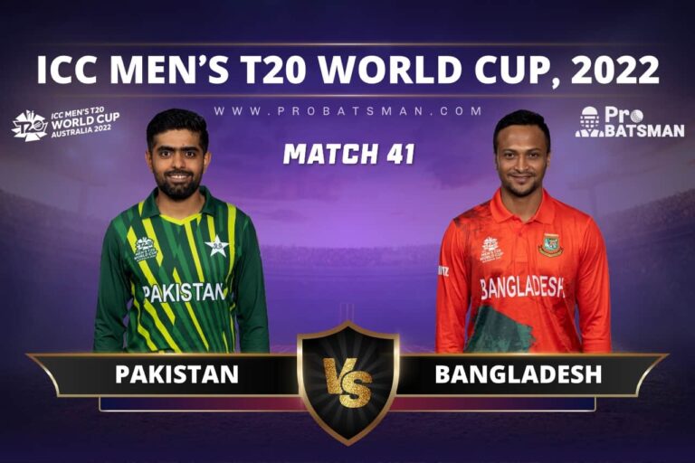 PAK vs BAN Dream11 Prediction With Stats, Pitch Report & Player Record of ICC T20 World Cup, 2022 For Match 41 – ProBatsman