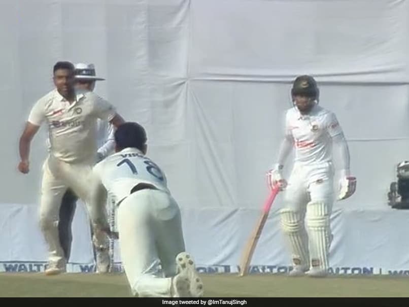 Watch: Virat Kohli Takes Opportunistic Catch As Ashwin Dismisses Bangladesh Centurion In First Test