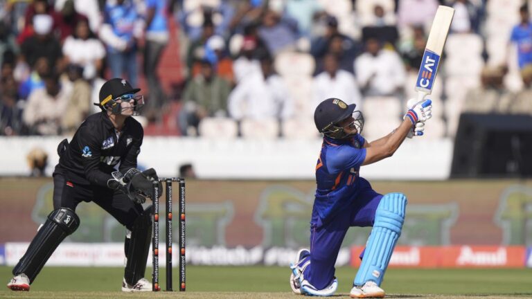 Shubman Gill’s 208 sets New Zealand daunting target of 350