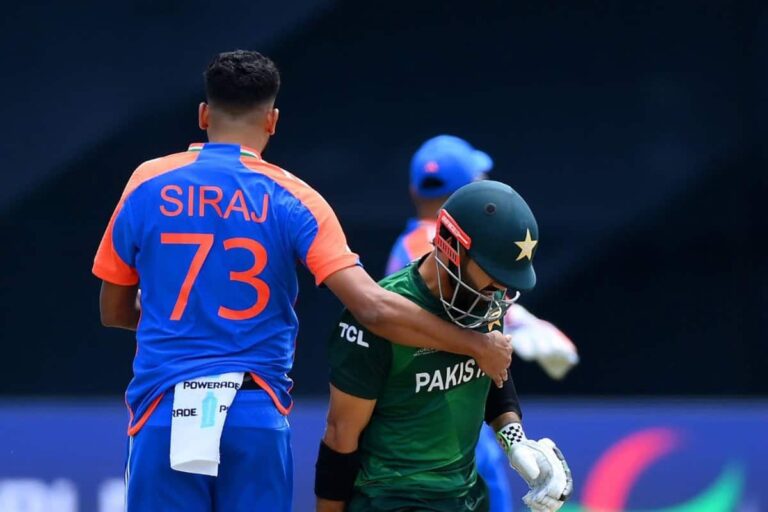 Mohammed Siraj Hits Rizwan with Ball in IND vs PAK, Video Goes Viral • ProBatsman