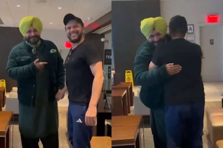 Navjot Singh Sidhu Meets His Pakistani Best Friend Shahid Afridi in New York • ProBatsman