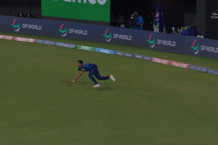 [Watch] Maheesh Theekshana Stuns with Catch of the Tournament Against Bangladesh • ProBatsman