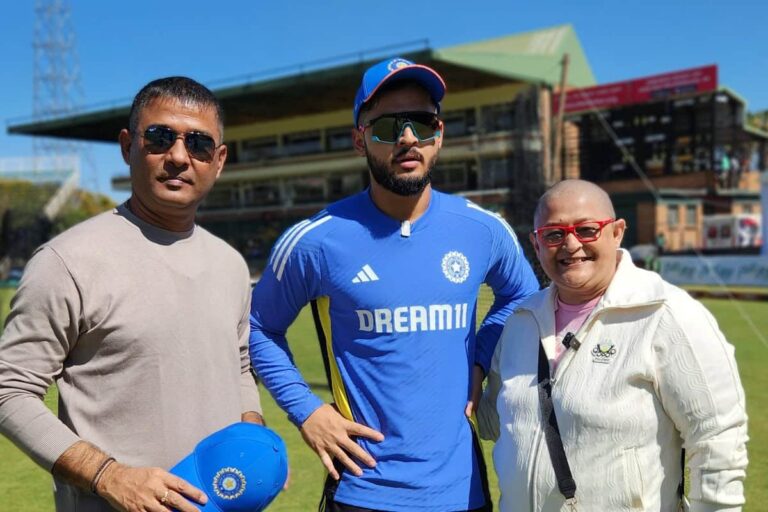 Riyan Parag Receives India Debut Cap from Father Ahead of IND vs ZIM 1st T20I  • ProBatsman