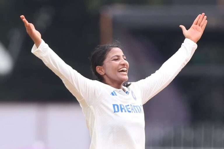 Sneh Rana Becomes Second Indian Woman to Take a 10-Wicket Haul in a Test Match  • ProBatsman