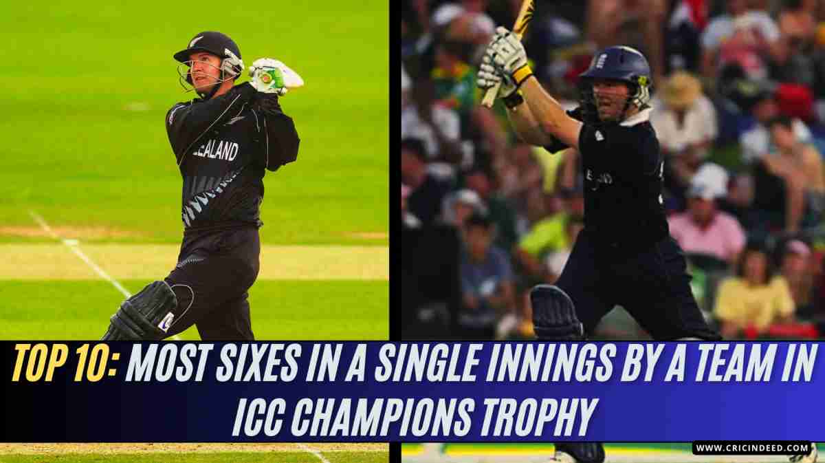 Top 10: Most Sixes in a Single Innings by a Team in ICC Champions Trophy - CricIndeed