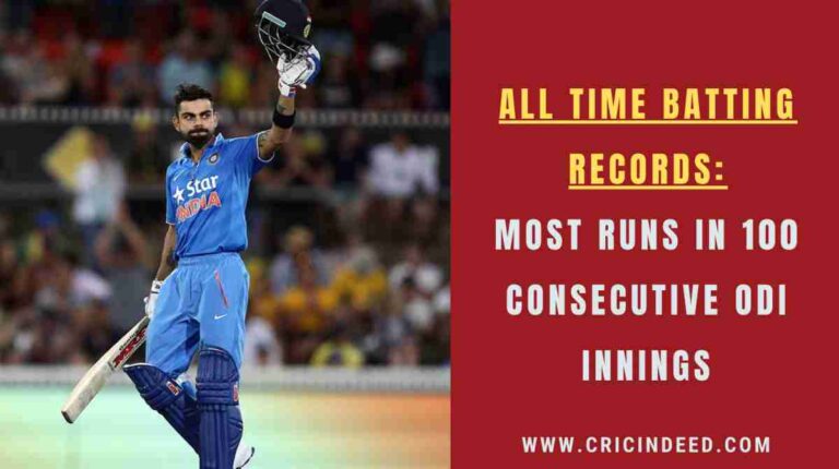 Most Runs in 100 Consecutive ODI Innings – CricIndeed