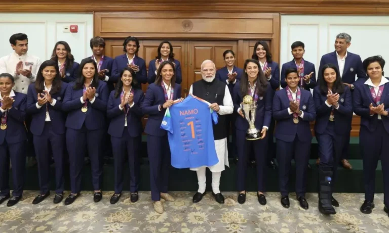 Indian women’s cricket team presents signed jersey to PM Modi