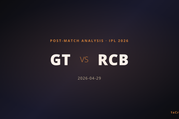 Gujarat Titans vs Royal Challengers Bengaluru IPL 2026: Match Analysis & Result