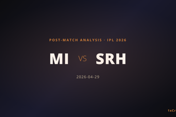 Mumbai Indians Dominate Sunrisers Hyderabad in Rain-Curtailed IPL 2026 Clash