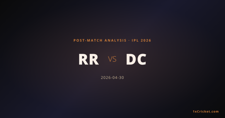 Rajasthan Royals vs Delhi Capitals IPL 2026: Match Analysis & Result