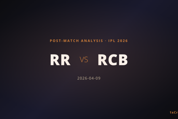 Rajasthan Royals vs Royal Challengers Bengaluru, IPL 2026 — Match Analysis