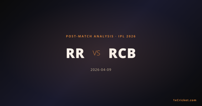Rajasthan Royals vs Royal Challengers Bengaluru, IPL 2026 — Match Analysis