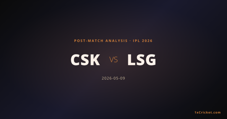 CSK vs LSG IPL 2026: Match Result and Analysis from 53rd Game