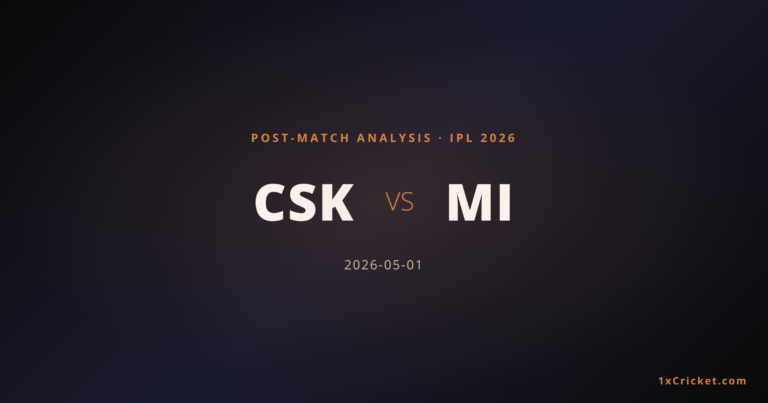 Chennai Super Kings vs Mumbai Indians IPL 2026 Match 44 — Live Result & Analysis
