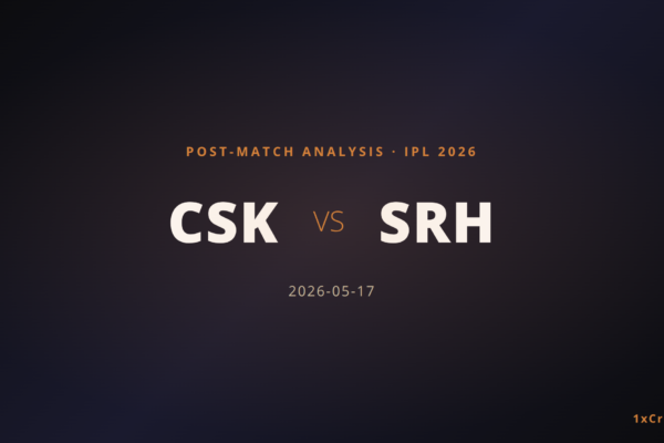 Chennai Super Kings vs Sunrisers Hyderabad, IPL 2026 Match 63 — Post-Match Analysis