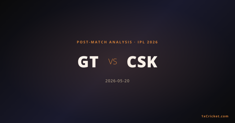 Gujarat Titans vs Chennai Super Kings IPL 2026 Match 66: Result & Analysis