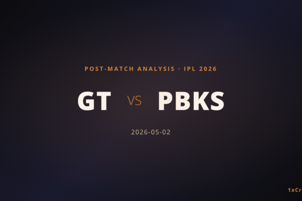 Gujarat Titans vs Punjab Kings IPL 2026: Match Analysis & Result