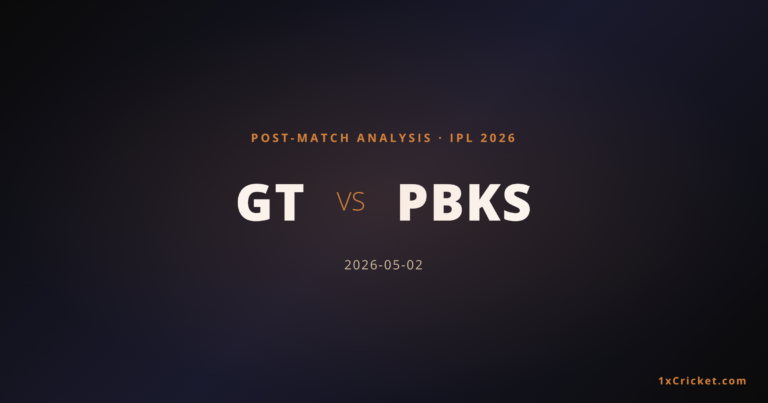 Gujarat Titans vs Punjab Kings IPL 2026: Match Analysis & Result