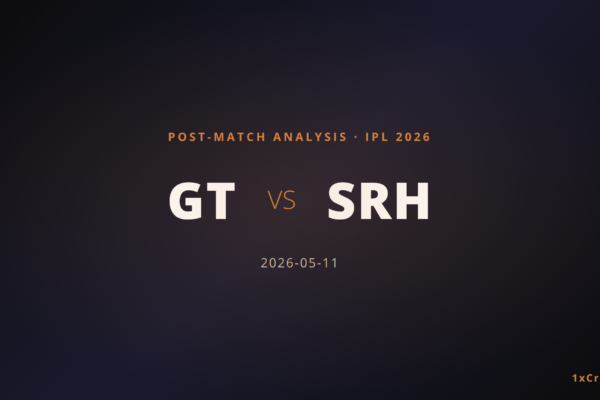 Gujarat Titans vs Sunrisers Hyderabad, IPL 2026: Match Analysis & Result