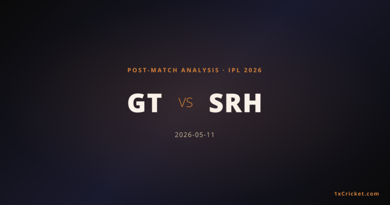 Gujarat Titans vs Sunrisers Hyderabad, IPL 2026: Match Analysis & Result