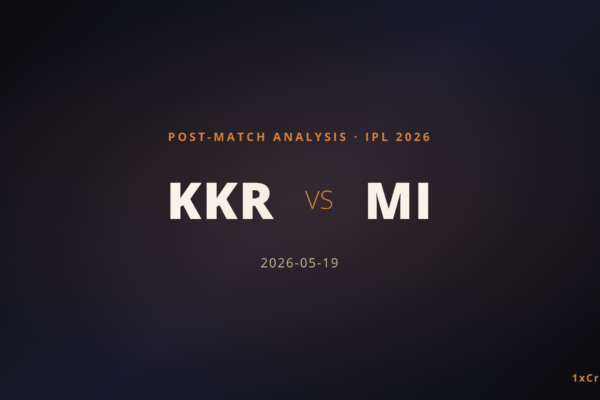 KKR vs MI IPL 2026 Match 65: Post-Match Analysis & Tactical Breakdown