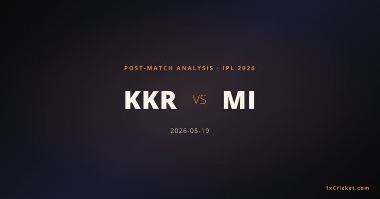 KKR vs MI IPL 2026 Match 65: Post-Match Analysis & Tactical Breakdown