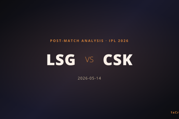 LSG vs CSK IPL 2026 Match 59 — Tactical Breakdown and Analysis