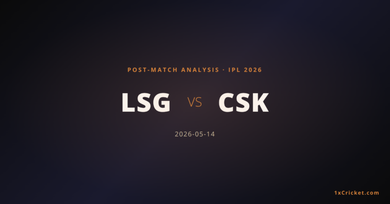 LSG vs CSK IPL 2026 Match 59 — Tactical Breakdown and Analysis