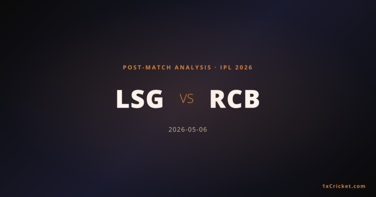 LSG vs RCB IPL 2026: Match Analysis and Performance Review