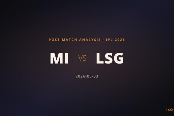 Mumbai Indians vs Lucknow Super Giants, IPL 2026: Match Analysis and Key Takeaways