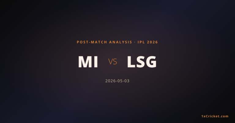 Mumbai Indians vs Lucknow Super Giants, IPL 2026: Match Analysis and Key Takeaways