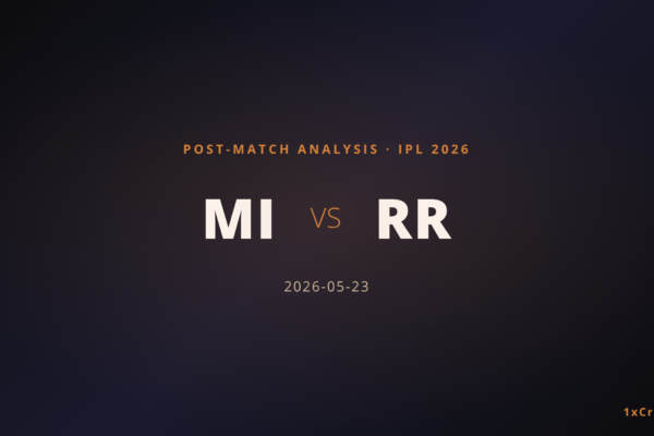Mumbai Indians vs Rajasthan Royals, IPL 2026: Match 69 Post-Match Analysis