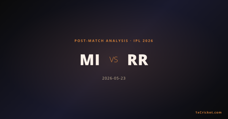 Mumbai Indians vs Rajasthan Royals, IPL 2026: Match 69 Post-Match Analysis