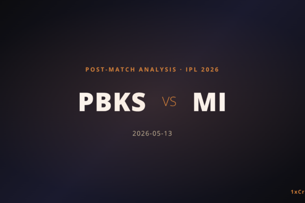 Punjab Kings vs Mumbai Indians, IPL 2026: Match Analysis & Tactical Breakdown
