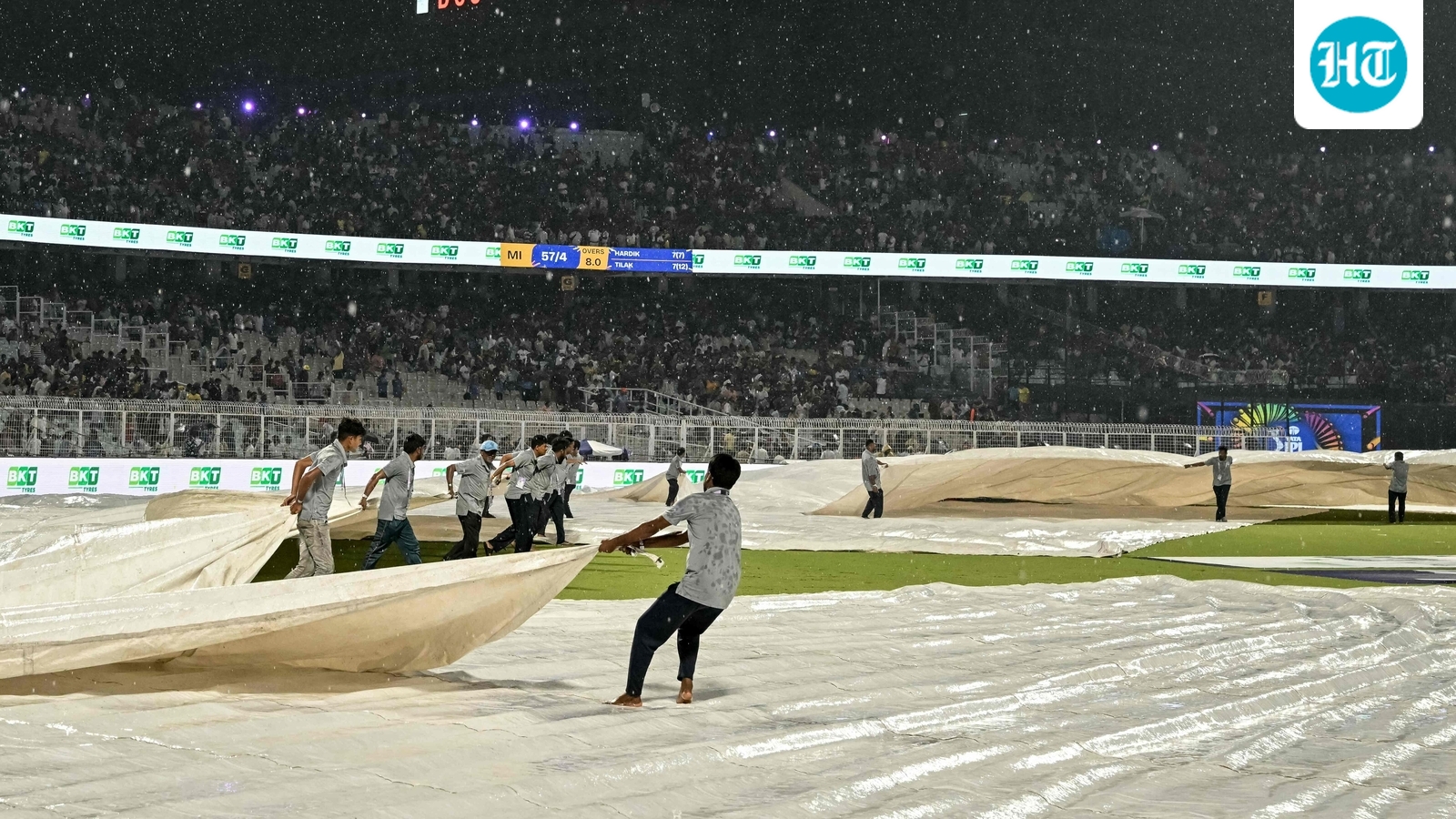 Rain Stops KKR vs MI After Eight Overs Elimination Stakes High