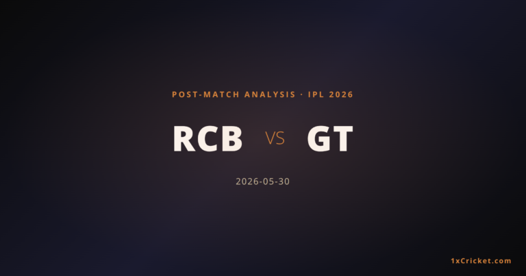 RCB vs GT IPL 2026 Final: Titans Strike Gold in Bengaluru Showdown