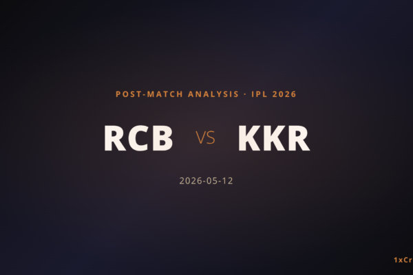 RCB vs KKR IPL 2026: Match Result, Analysis & Tactical Breakdown