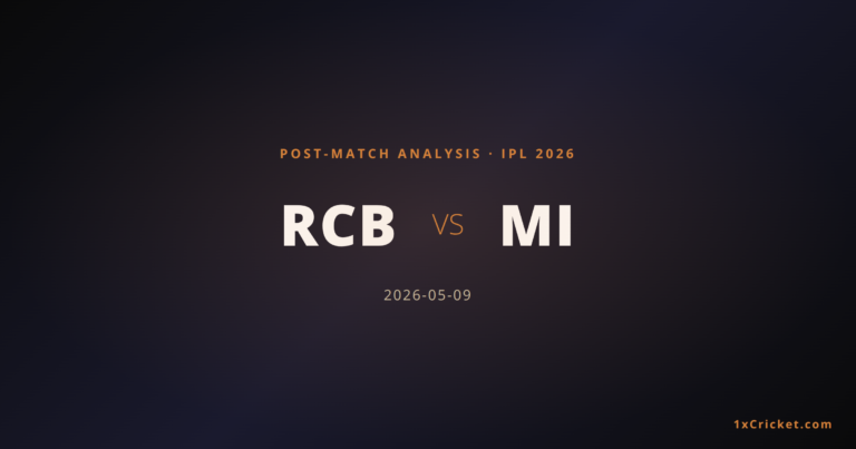 RCB vs MI IPL 2026 Match 54: Result, Analysis & Key Performances