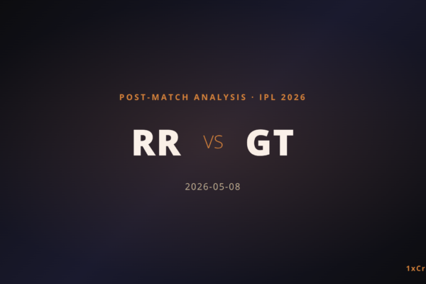 Rajasthan Royals vs Gujarat Titans, IPL 2026: Match Analysis & Verdict